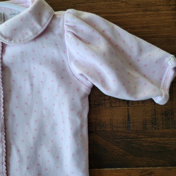 McBaby Vintage Light Pink W/ Hearts & Animals Collared Sleep Sack Button Up - Picture 10 of 11